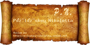 Pölöskey Nikoletta névjegykártya