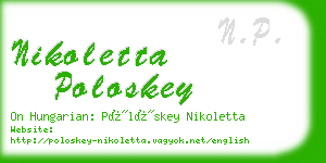 nikoletta poloskey business card